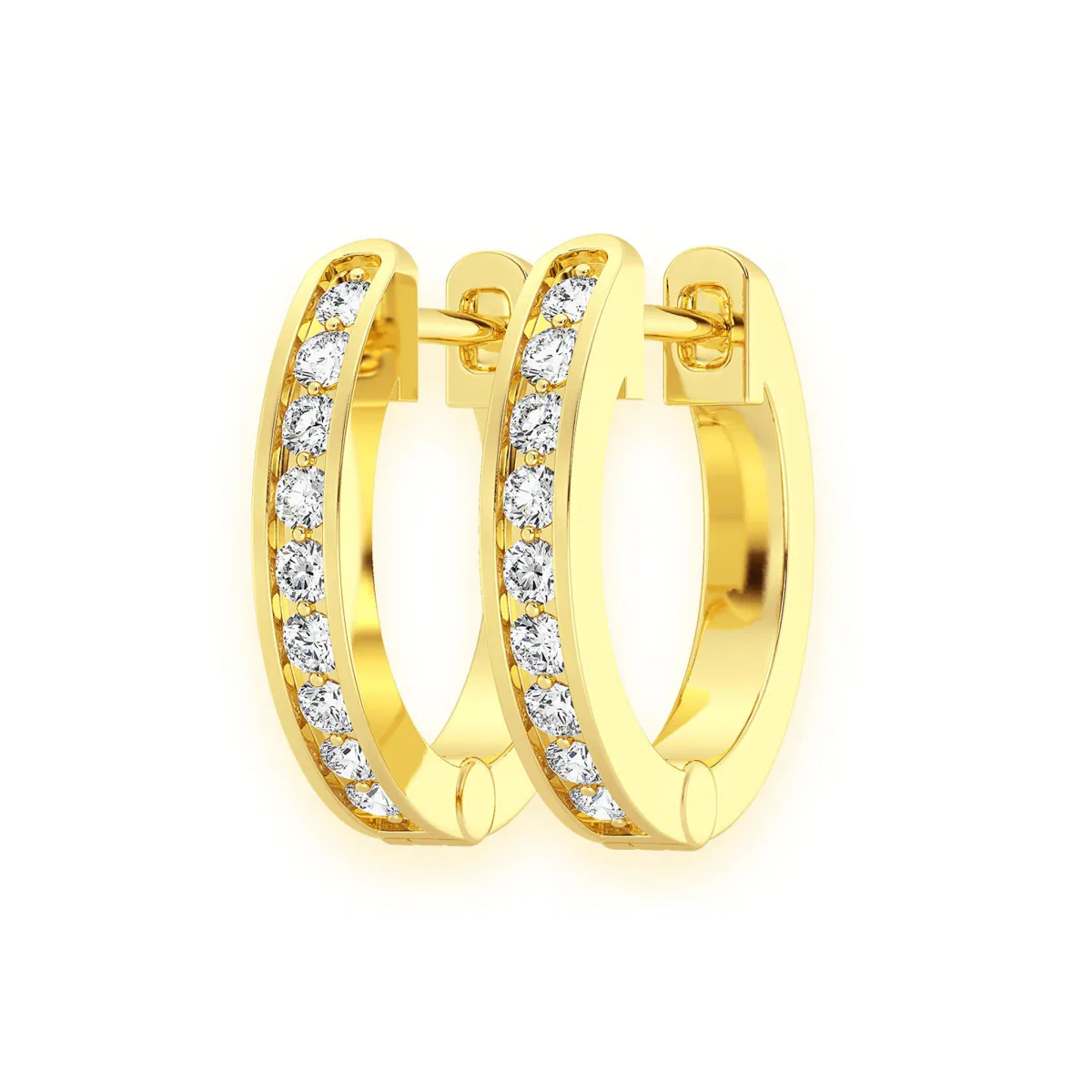 For Him One Row Diamond Huggies in 0.10ctw / Rose Gold / Lab Grown Diamond – Earring
