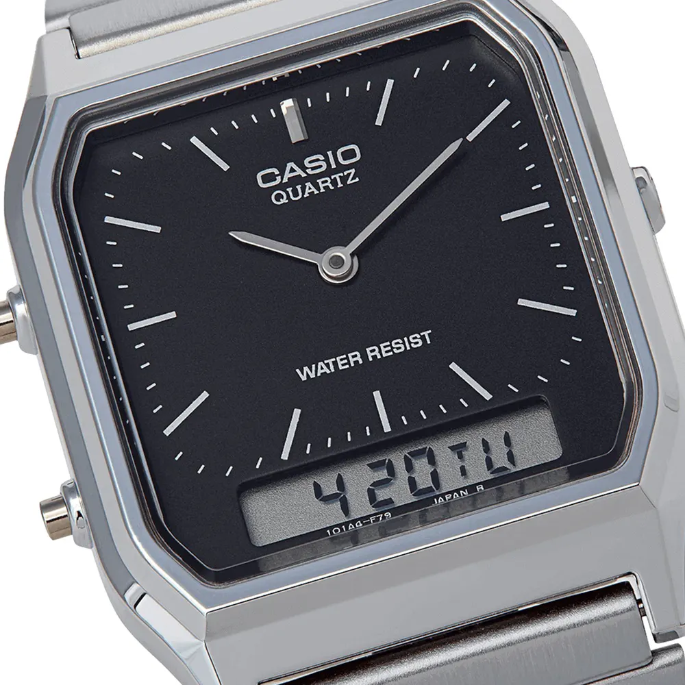 Casio Vintage Retro Collection 38.8mm X 29.8mm Unisex Watch in Black, additional product view 3