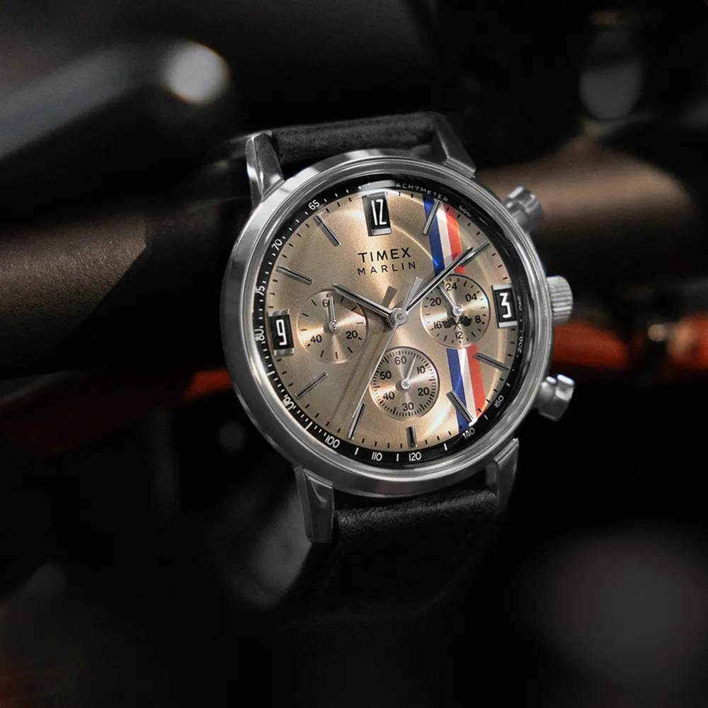 Timex Marlin Chronograph Tachymeter 40mm Mens Watch Champagne in Champagne, additional product view 2