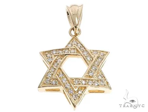 RINA - For Him FACTORY 14k Gold Diamond Star of David Pendant 64649 in Rose Gold – Pendant