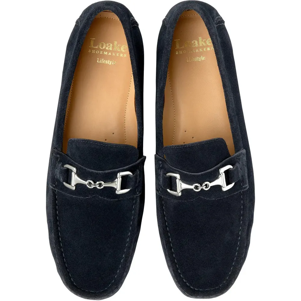 Loake Men's Loafers in Navy Suede, additional product view 3