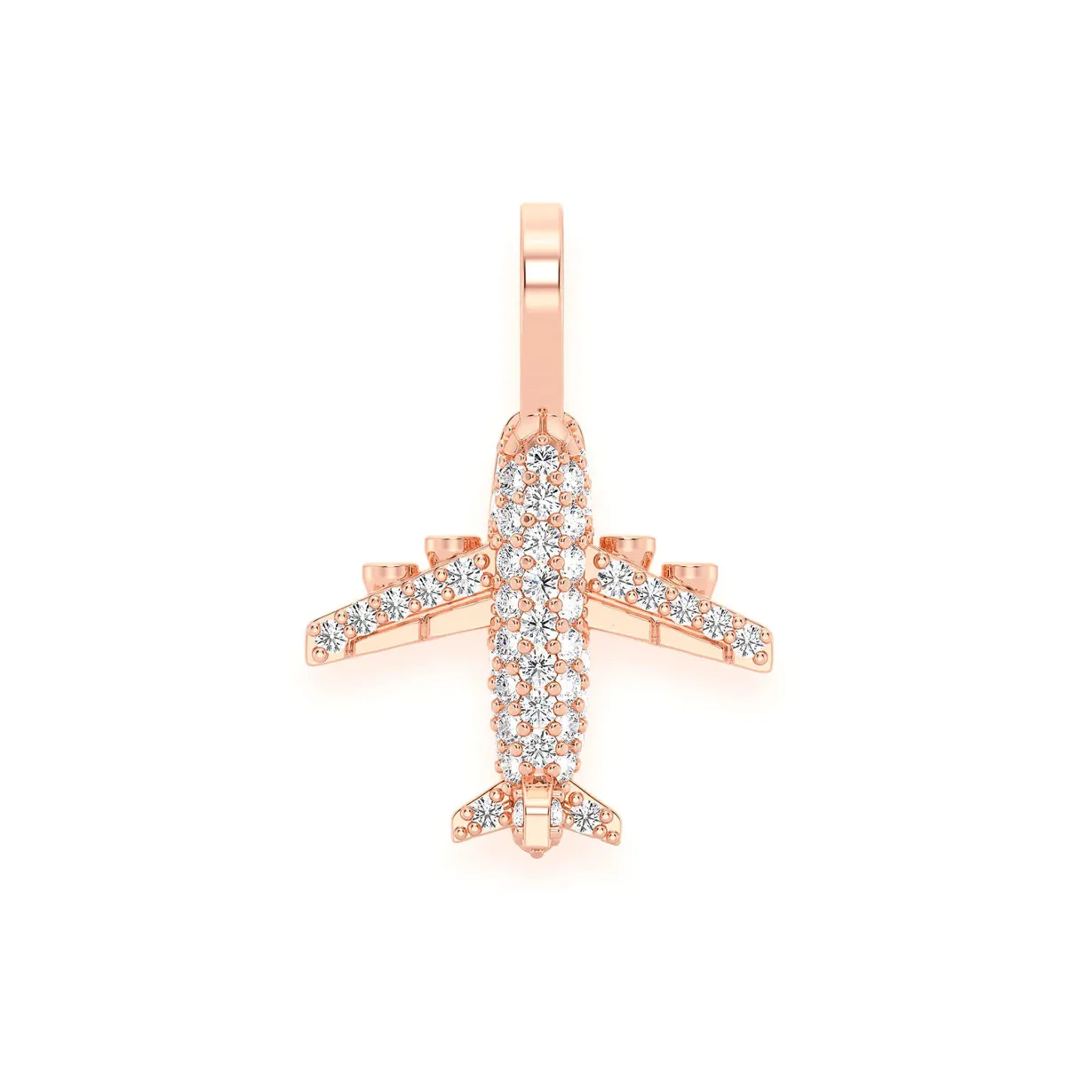 For Him Airplane Diamond Pendant in Rose Gold / Natural Diamond – Pendant
