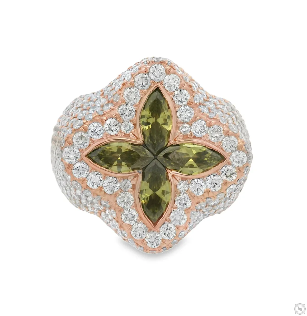 MICKY - ICEBERG Iceberg Green Quartz Crystals Diamond Ring 70367 in Rose / 10 – Ring