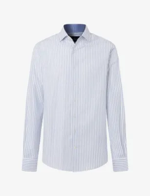 HACKETT Striped Tailored-Fit Long-Sleeve Cotton Shirt