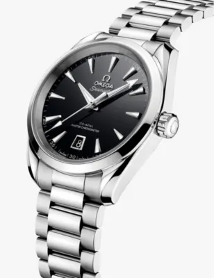 OMEGA 220.10.38.20.01.004 Seamaster Aqua Terra rhodium-plated stainless-steel automatic watch detail 3