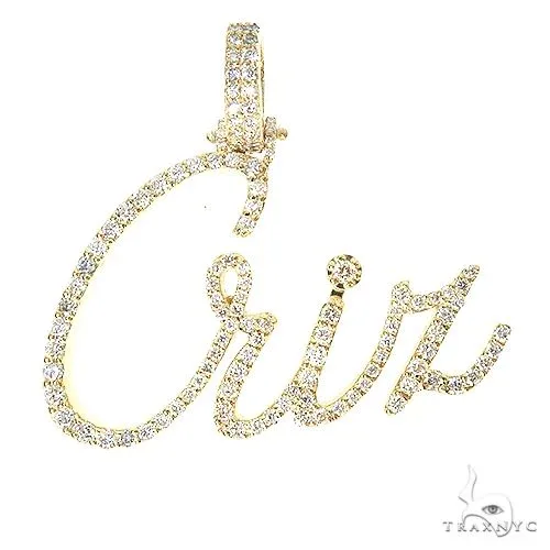 RINA - For Him CUSTOM Custom Made 'Criz' Diamond Name Pendant 67243 in Rose Gold – Pendant