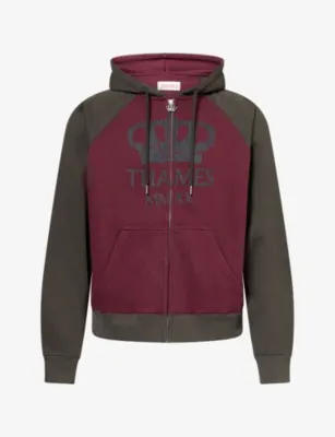 THAMES Stamp Brand-Print Cotton-Blend Hoody