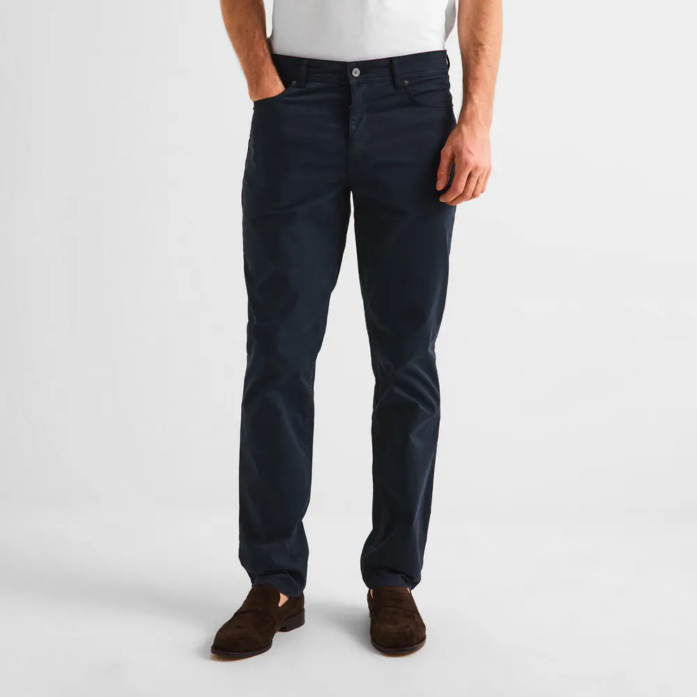 Gieves and Hawkes Men's Straight Leg Trousers in Navy, additional product view 3