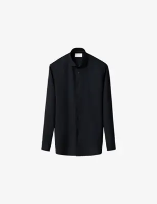 ETON Solid Slim-Fit Merino-Wool Shirt - NAVY BLUE - 15.75