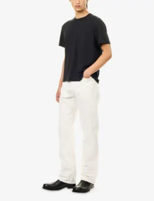 TOTEME Classic Cotton And Cashmere-Blend T-Shirt in BLACK, additional product view 2