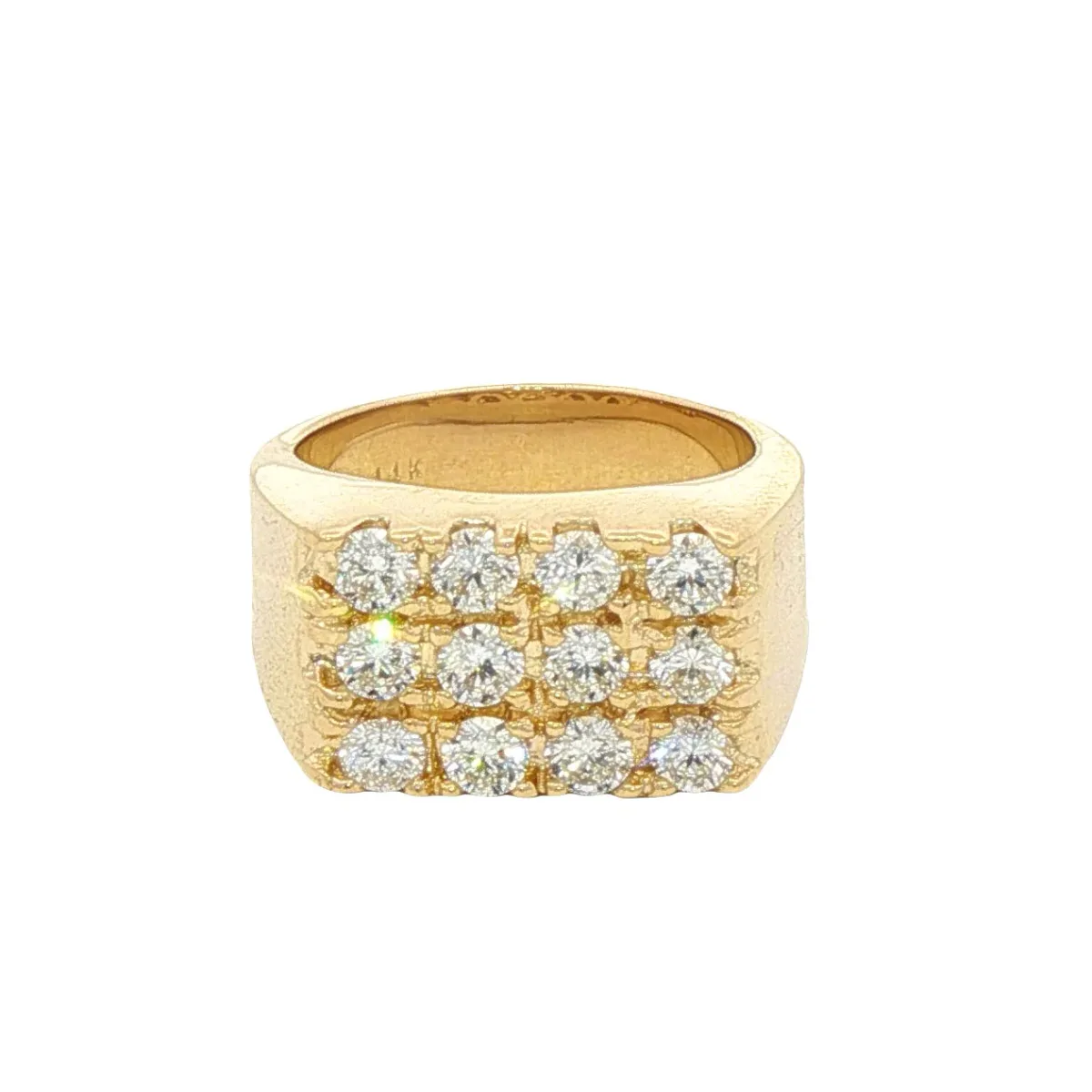 RINA - For Him FACTORY Mens Bold 12 Stone Gold Pinky Ring 19023 in Rose Gold / 5 – Ring