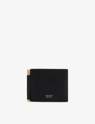 TOM FORD T Line Leather Money Clip Wallet