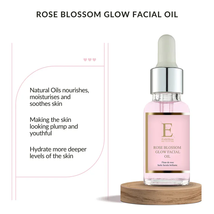Erth Skin London Rose Blossom Glow Facial Oil 30ml detail 3