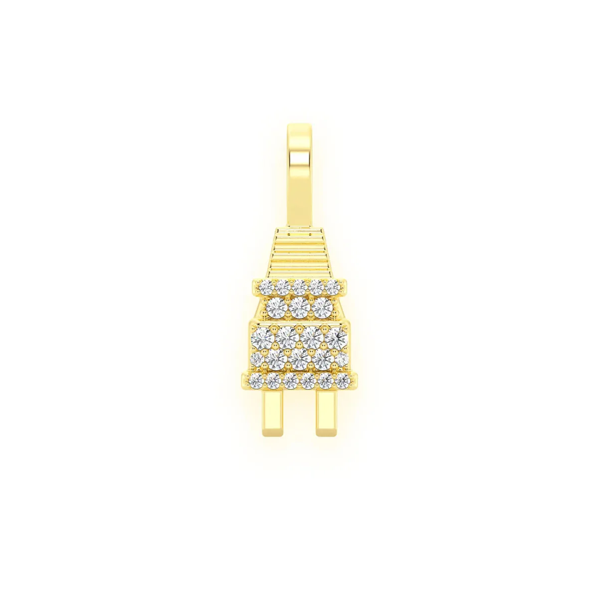 For Him Plug Diamond Pendant in 0.10ctw / Yellow Gold / Natural Diamond – Pendant