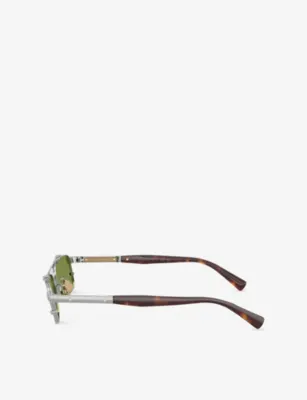 BRUNELLO CUCINELLI BC2010ST Paloma Rectangular-Frame Metal Sunglasses detail 2