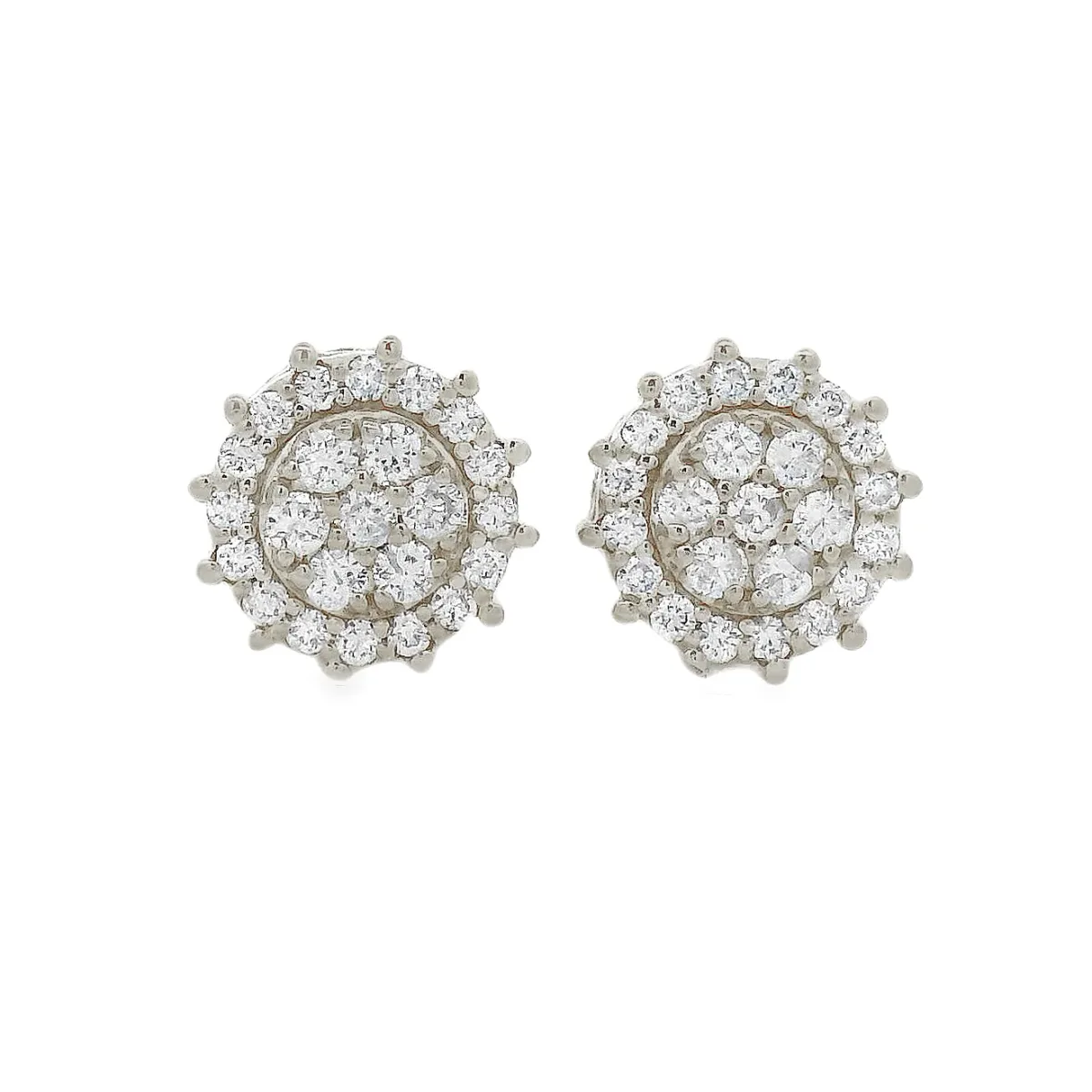 ANNA - LSM Sunburst Diamond Cluster Studs 70872 in White Gold – Earrings