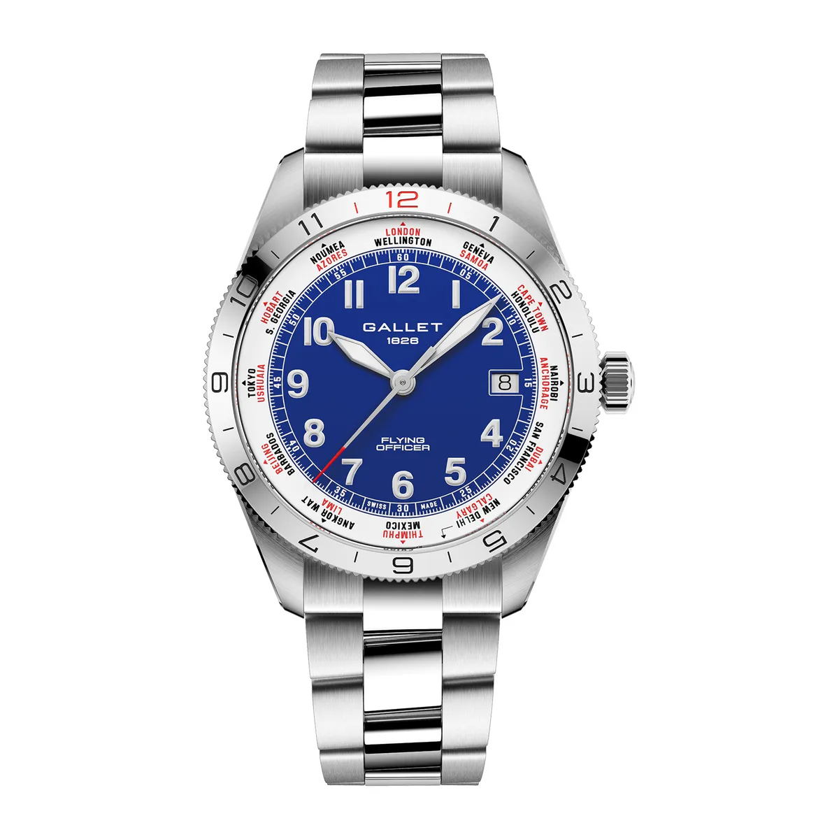 Gallet Flying Officer Automatic 40mm Unisex Watch Blue Dial
