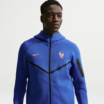 Nike FFF Tech Fleece Windrunner Men's Nike Football Full-Zip Hoodie - Game Royal/Metallic Copper