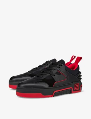 CHRISTIAN LOUBOUTIN Men's Astroloubi leather low-top trainers - EUR 44 / 10 UK MEN in BLACK, additional product view 3