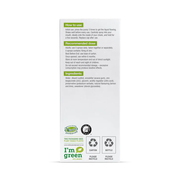 BetterYou Zinc Daily Oral Spray Lemon & Lime 10 mg 50 ml, additional product view 2
