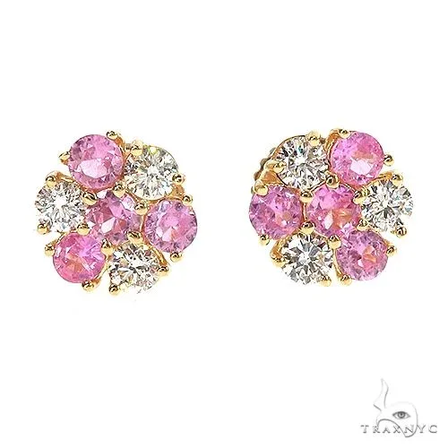 PIA - For Him GEMSTONES Large Majesty Diamond Sapphire Flower Earrings 67048 in Rose – Earrings
