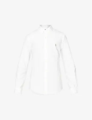 POLO RALPH LAUREN Long-sleeved button-down slim-fit cotton Oxford shirt - BSR BLUE/WHITE STRIPE detail 2