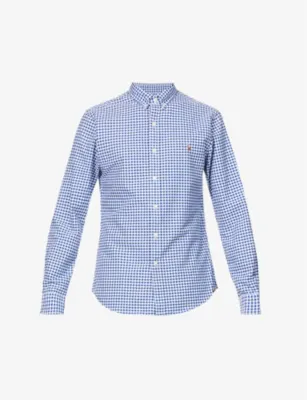 POLO RALPH LAUREN Long-sleeved button-down slim-fit cotton Oxford shirt - BSR BLUE/WHITE STRIPE