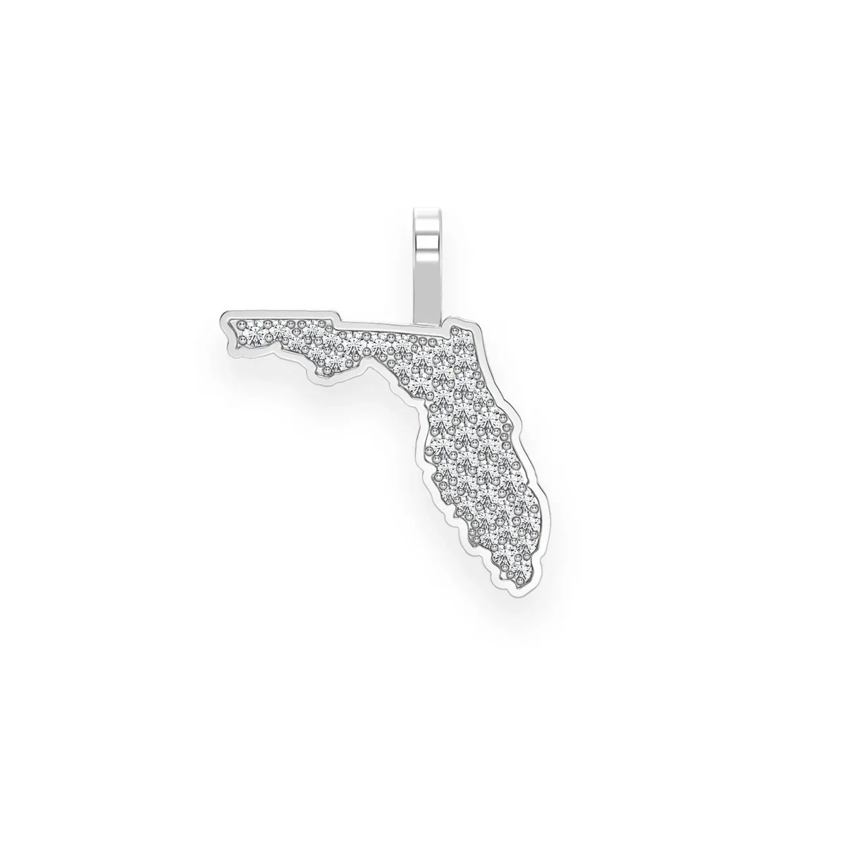 For Him US State Diamond Pendant in Florida / White Gold / Natural Diamond – Pendant