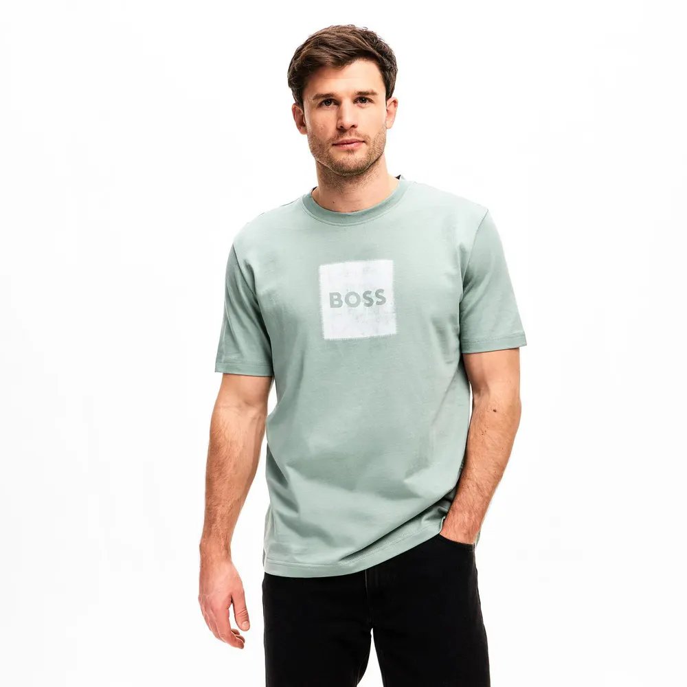 Boss Mens BOSS ORANGE Short Sleeve T-Shirt with Contemporary Stitched Logo detail 3