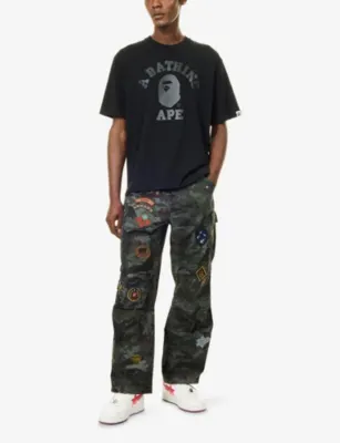 A BATHING APE Hybrid Camo-Print Cargo Cotton Trousers detail 2