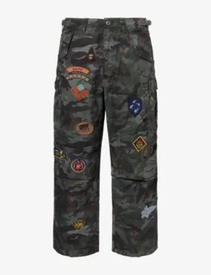 A BATHING APE Hybrid Camo-Print Cargo Cotton Trousers