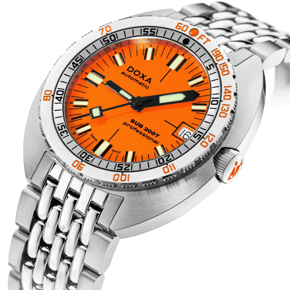 DOXA Sub 200T 39mm Mens Watch Orange Stainless Steel in Orange, additional product view 2