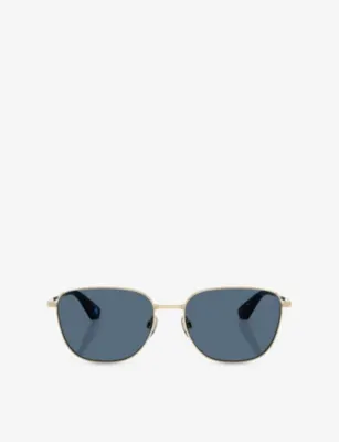 BURBERRY BE3171 Square-Frame Metal Sunglasses
