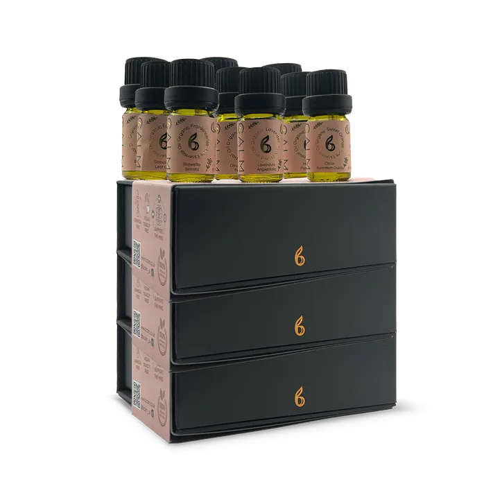 B Calm Full Set of 8 Organic Essential Oils – Stress, Energy & Sleep Support + FREE Lavender Oil