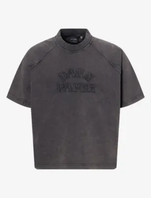 DAILY PAPER Appliqué-Logo Raglan-Sleeve Cotton T Shirt