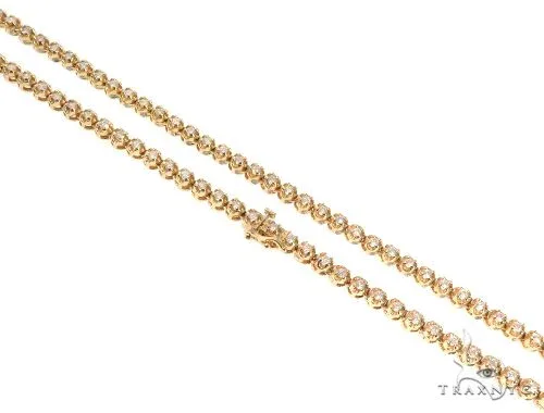 RINA - For Him FACTORY Round Cut Prong Diamond Chain 22 Inches 4mm 64001 in Rose Gold – Chain