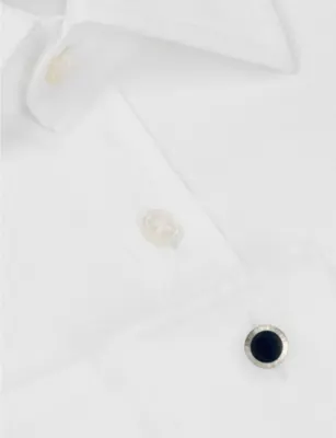 DUNHILL AD Coin Onyx Silver Cufflinks detail 2