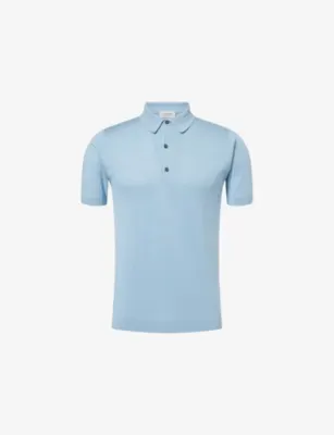JOHN SMEDLEY Adrian Sea Island Cotton Polo Shirt - Mountain Mist