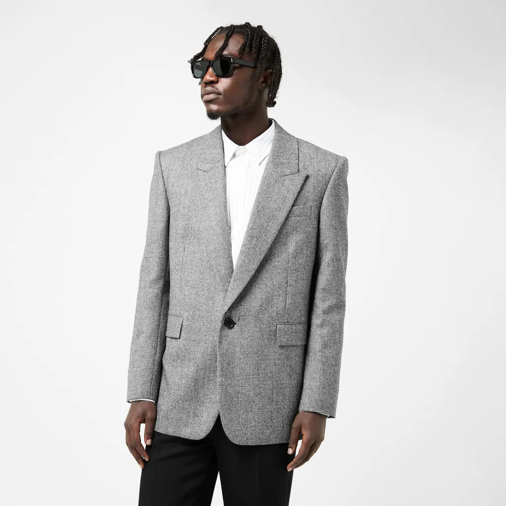 Saint Laurent Men's Show Structured Blazer detail 3