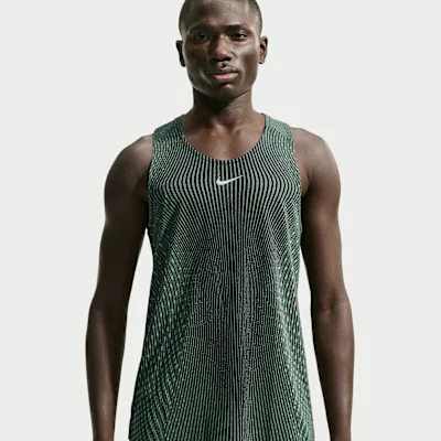Nike Stride Aero-FIT Men's Running Tank Top - Black/Light Green Spark