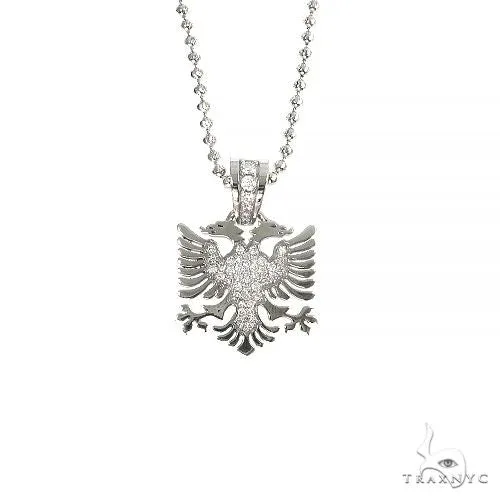 RINA - For Him FACTORY 14K Gold Albanian Eagle Diamond Pendant Set 66815 in Rose Gold / 18 Inches – Pendant Set