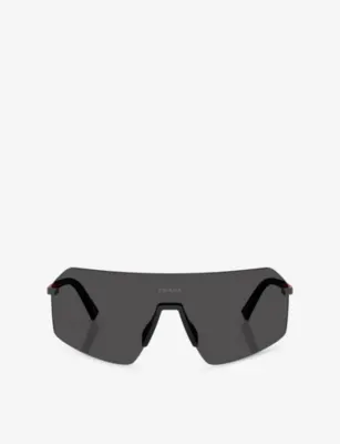 PRADA LINEA ROSSA PS B50S Irregular-Frame Metal Sunglasses
