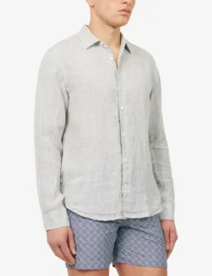 ORLEBAR BROWN Giles Classic-Collar Linen Shirt detail 3