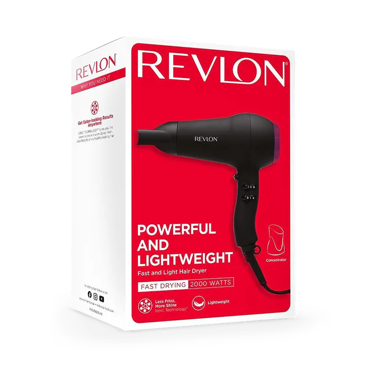REVLON Perfect Heat Fast And Light Hair Dryer Black/Pink Rvdr5823