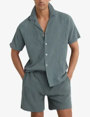 REISS Knox Crinkled Woven Shirt detail 3