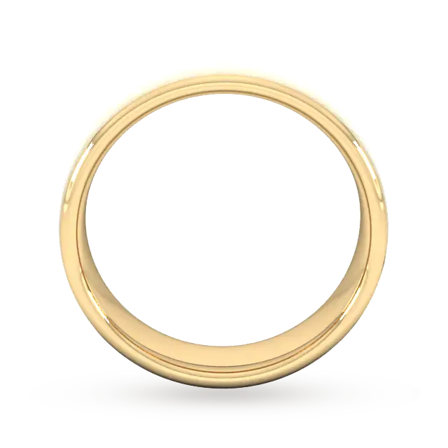 For Him 6mm D Shape Standard Diagonal Matt Finish Wedding Ring In 18 Carat Yellow Gold detail 3