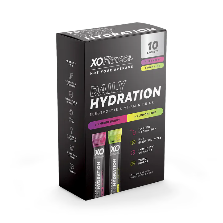 XO Fitness Hydration Sachets - 10 Pack - Mixed Berry x5 / Lemon & Lime x5