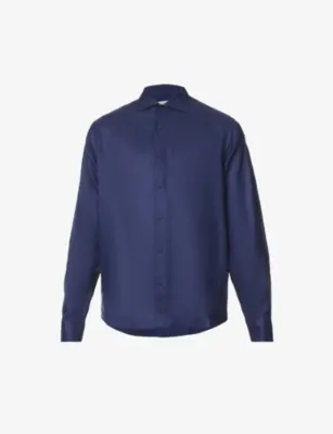 ORLEBAR BROWN Giles brand-tab regular-fit linen shirt