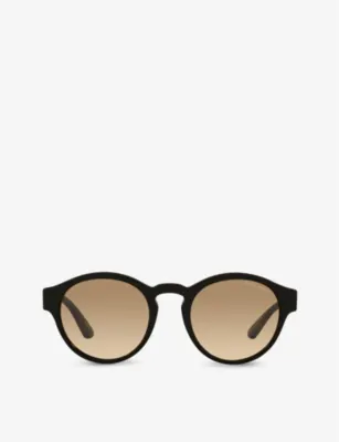 GIORGIO ARMANI AR8146 panthos-frame bio-acetate and crystal sunglasses in BLACK – Mens | Sunglasses | Round