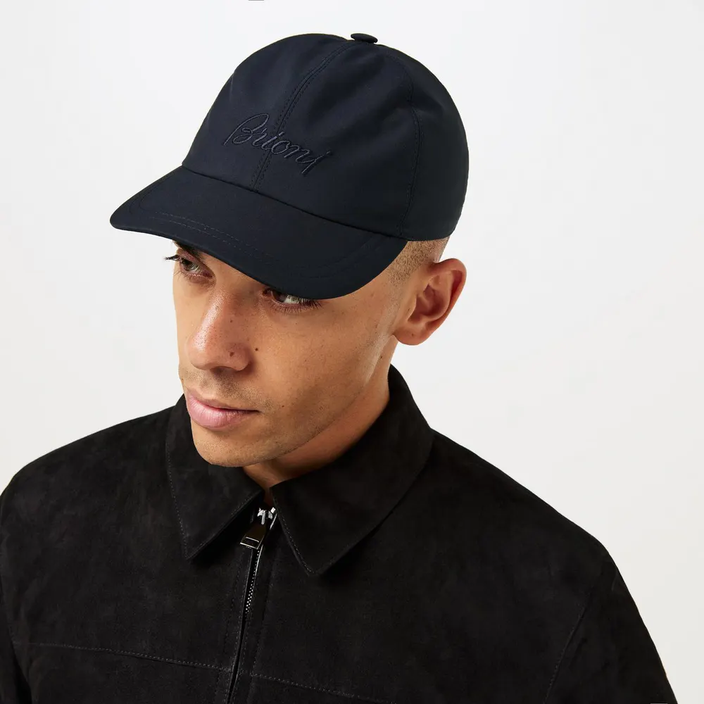 Brioni Men's Baseball Cap in Mid Blue, additional product view 3